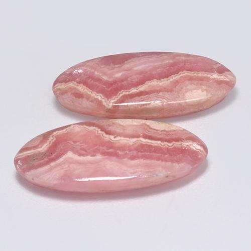 11.12カラットの天然マルチローズピンクロードクロサイト（18.4×9.1 mm・オーバルカット）