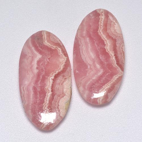 11.12カラットの天然マルチローズピンクロードクロサイト（18.4×9.1 mm・オーバルカット）