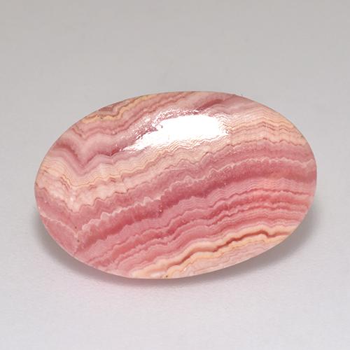 9.46カラットの天然マルチローズピンクロードクロサイト（18.4×12 mm・オーバルカット）