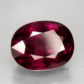 11.53カラットの天然パープルレッドロードライトガーネット（14×11 mm・オーバルカット）