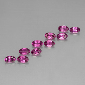 カラットの天然ピンクがかった紫ロードライトガーネット（5×3.2 mm・オーバルカット）