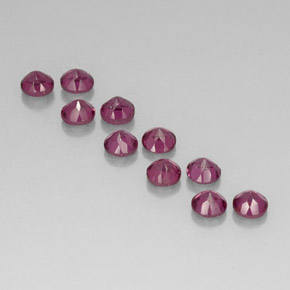カラットの天然ラズベリーレッドロードライトガーネット（3.59 mm・ラウンドカット）