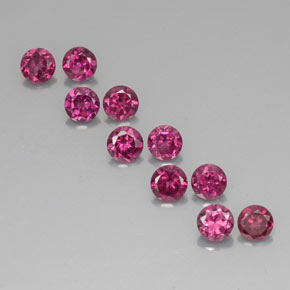 カラットの天然ラズベリーレッドロードライトガーネット（4.08 mm・ラウンドカット）