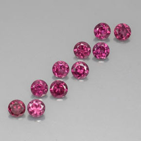 カラットの天然ラズベリーレッドロードライトガーネット（4.08 mm・ラウンドカット）