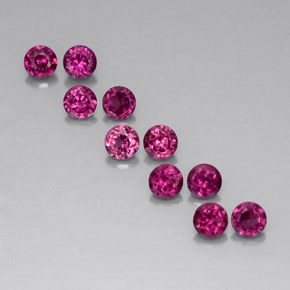 カラットの天然ラズベリーレッドロードライトガーネット（3.55 mm・ラウンドカット）