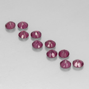 カラットの天然ラズベリーレッドロードライトガーネット（3.56 mm・ラウンドカット）