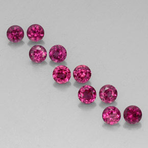 カラットの天然ラズベリーレッドロードライトガーネット（3.58 mm・ラウンドカット）