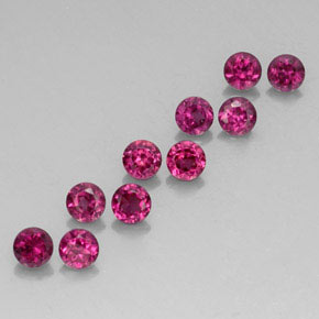 カラットの天然ラズベリーレッドロードライトガーネット（3.58 mm・ラウンドカット）