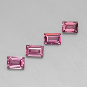 カラットの天然ラズベリーレッドロードライトガーネット（6×4 mm・バゲット）
