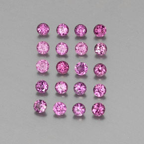 カラットの天然ラズベリーレッドロードライトガーネット（2.17 mm・ラウンドカット）
