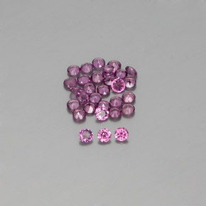 カラットの天然ラズベリーレッドロードライトガーネット（2.19 mm・ラウンドカット）