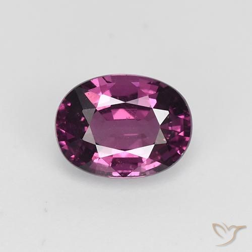 1.41ct 天然 ディープパープル ロードライトガーネット, 楕円形, VS