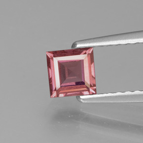 0.52カラットの天然ピンクがかったローズロードライトガーネット（4.4×4.4 mm・四角）