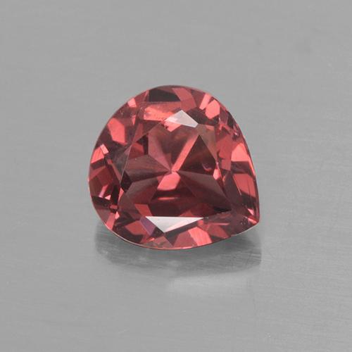 0.75カラットの天然ダークレッドロードライトガーネット（6×5.5 mm・洋梨の形）
