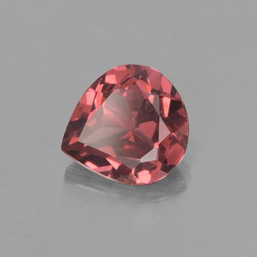0.75カラットの天然ダークレッドロードライトガーネット（6×5.5 mm・洋梨の形）