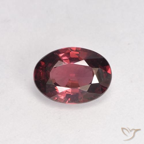 0.89ct 天然 ワインレッド ロードライトガーネット, 楕円形, VS