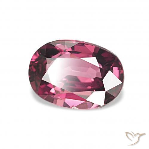 1.24カラットの天然ミディアムパープルロードライトガーネット、オーバルカット、VVS