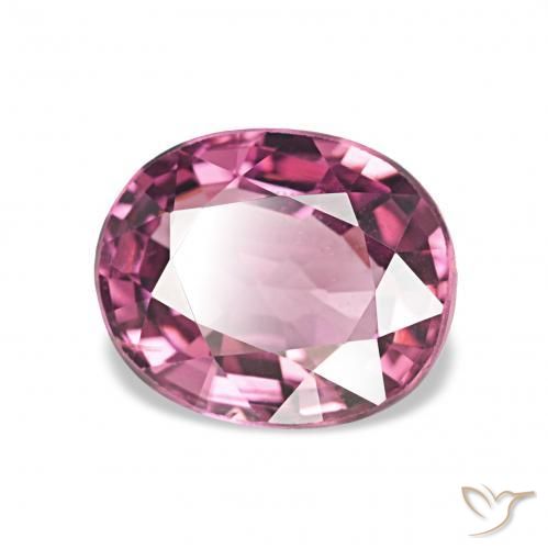 1.54カラットの天然ミディアムパープルロードライトガーネット、オーバルカット、VVS-VS