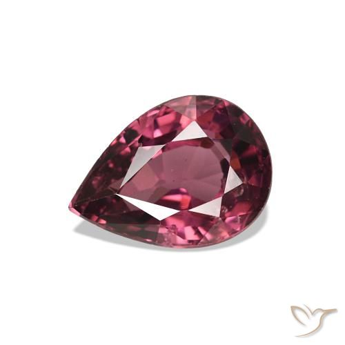 0.99ct 赤みがかったパープル ロードライトガーネット, 洋梨の形, VS