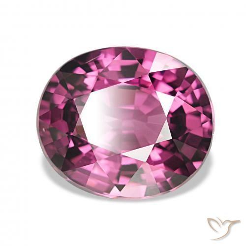 4.21カラットの天然濃いピンクベリーパープルロードライトガーネット、オーバルカット、VVS