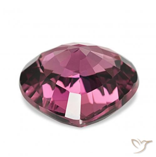 3.95カラットの天然ディープパープルロードライトガーネット、ハート型、VVS