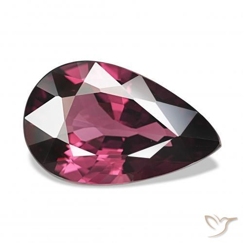 4.23カラットの天然パープルレッドロードライトガーネット、洋梨の形、VVS
