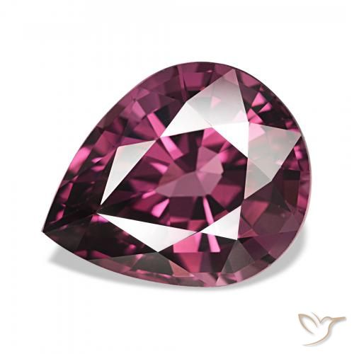 4.58ct ラズベリーレッド ロードライトガーネット, 洋梨の形, VVS