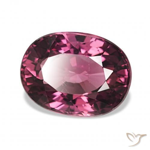 4.17カラットの天然赤みがかったパープルロードライトガーネット、オーバルカット、VVS
