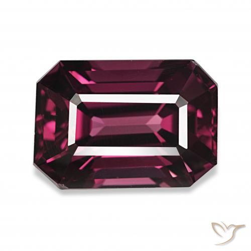 4.61ct パープルレッド ロードライトガーネット, エメラルドカット, VVS
