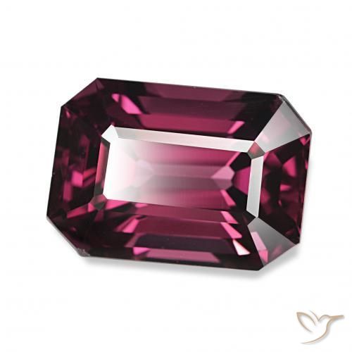 4.61カラットの天然パープルレッドロードライトガーネット、エメラルドカット、VVS