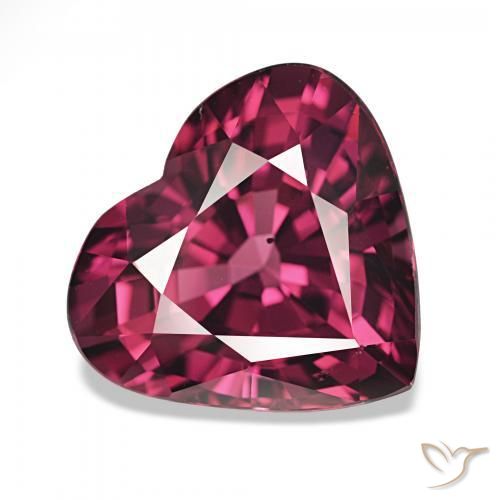 4.57カラットの天然ダークパープルロードライトガーネット、ハート型、VS