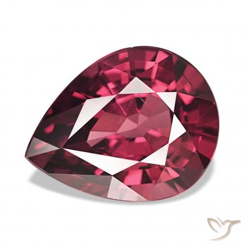 4.78ct 赤みがかったパープル ロードライトガーネット, 洋梨の形, VS