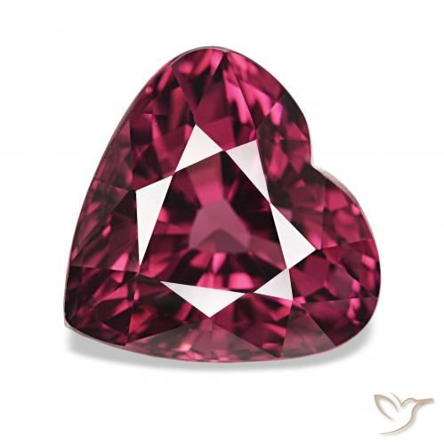 4.24ct ダークパープル ロードライトガーネット, 心臓, VS