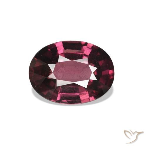 1.02カラットの天然ラズベリーレッドロードライトガーネット、オーバルカット、VS