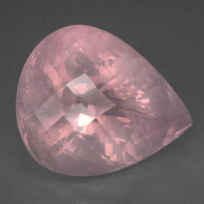 127.75カラットの天然ピンクローズクォーツ（38.3×31.2 mm・透明）