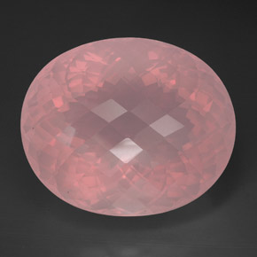 173.95カラットの天然ピンクローズクォーツ（39.5×33 mm・透明）