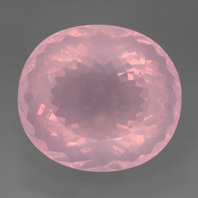 177.70カラットの天然ピンクローズクォーツ（38.2×34.2 mm・透明）