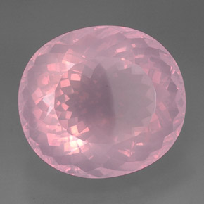 177.70カラットの天然ピンクローズクォーツ（38.2×34.2 mm・透明）