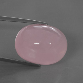 39.28カラットの天然ピンクローズクォーツ（23.2×17.5 mm・透明）