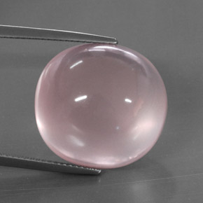 35.23カラットの天然ピンクローズクォーツ（19.4×18.3 mm・透明）