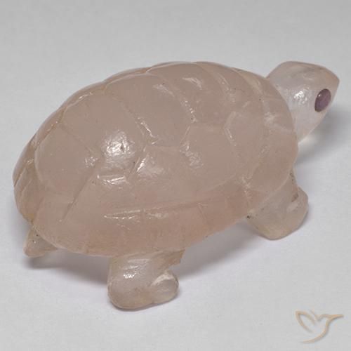 63.33カラットの天然ミディアムピンクローズクォーツ（35.7×21.4 mm・ファンシーシェイプ）