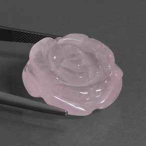 34.64カラットの天然バブルガムピンクローズクォーツ、ファンシーシェイプ、半透明