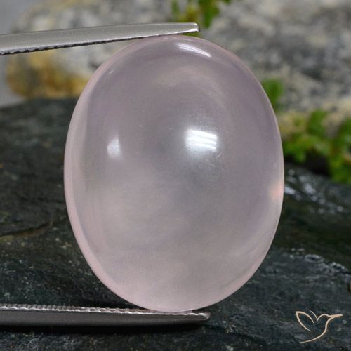 38.60ct 天然 非常に薄いピンク ローズクォーツ, 楕円形, 透明