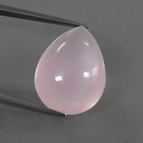 17.53カラットの天然ピンクローズクォーツ（19.9×15 mm・洋梨の形）