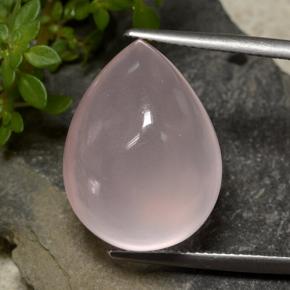 23.27カラットの天然ピンクローズクォーツ（20.1×15.1 mm・洋梨の形）