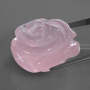 48.03カラットの天然Light Pink ローズクォーツ（24.4×24.2 mm・透明）