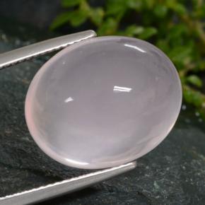 16.25カラットの天然非常に薄いローズピンクローズクォーツ（17.2×14 mm・オーバルカット）