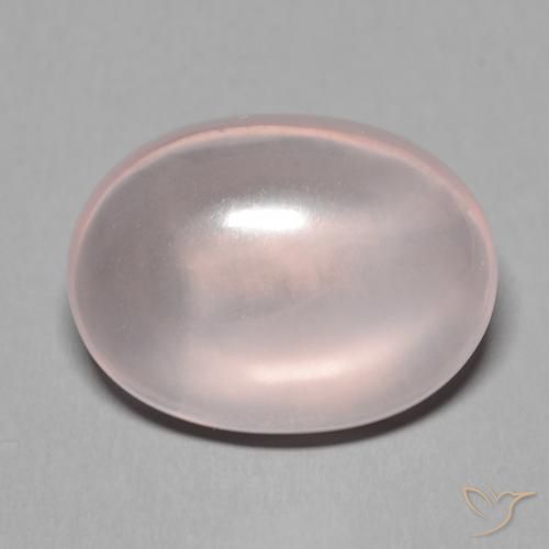 15.20カラットの天然薄いコーラルピンクローズクォーツ（18.8×14.1 mm・オーバルカット）