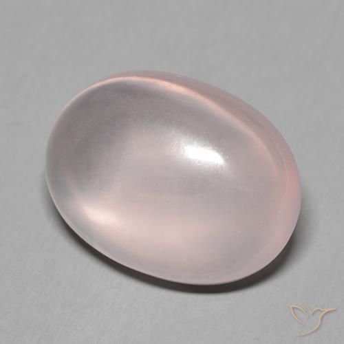 15.20カラットの天然薄いコーラルピンクローズクォーツ（18.8×14.1 mm・オーバルカット）