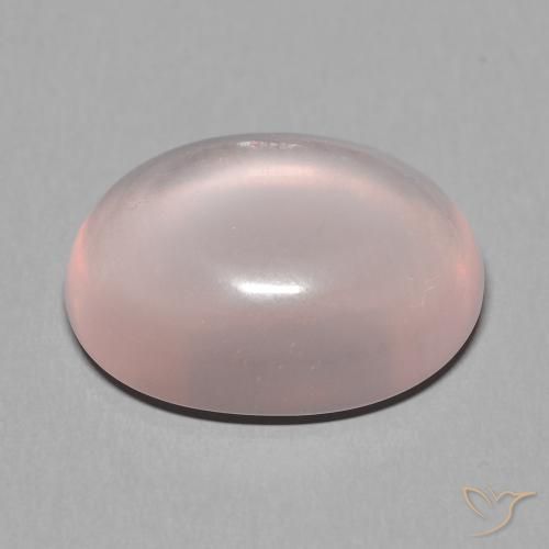 15.20カラットの天然薄いコーラルピンクローズクォーツ（18.8×14.1 mm・オーバルカット）